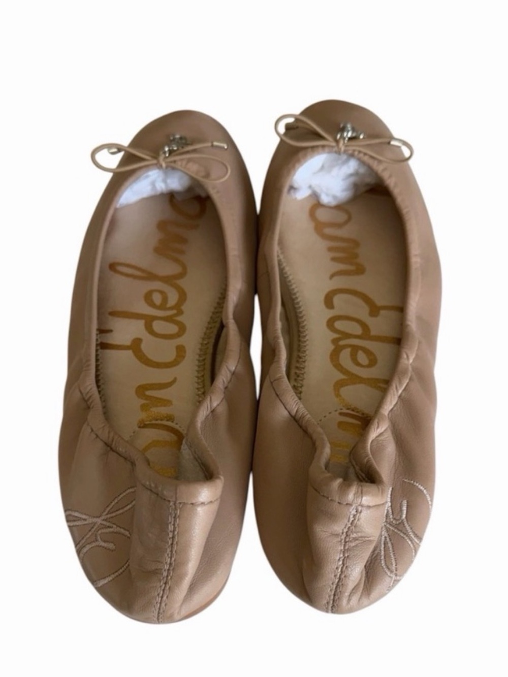 Sam Edelman Felicia classic leather nude beige flat ballet flat shoes size 9 - Picture 4 of 5